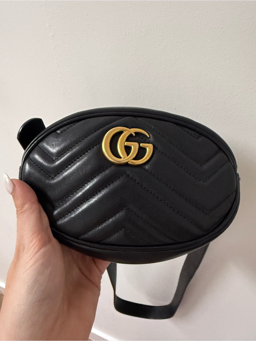 Gucci Black Quilted Leather Crossbody with Gold Double G
